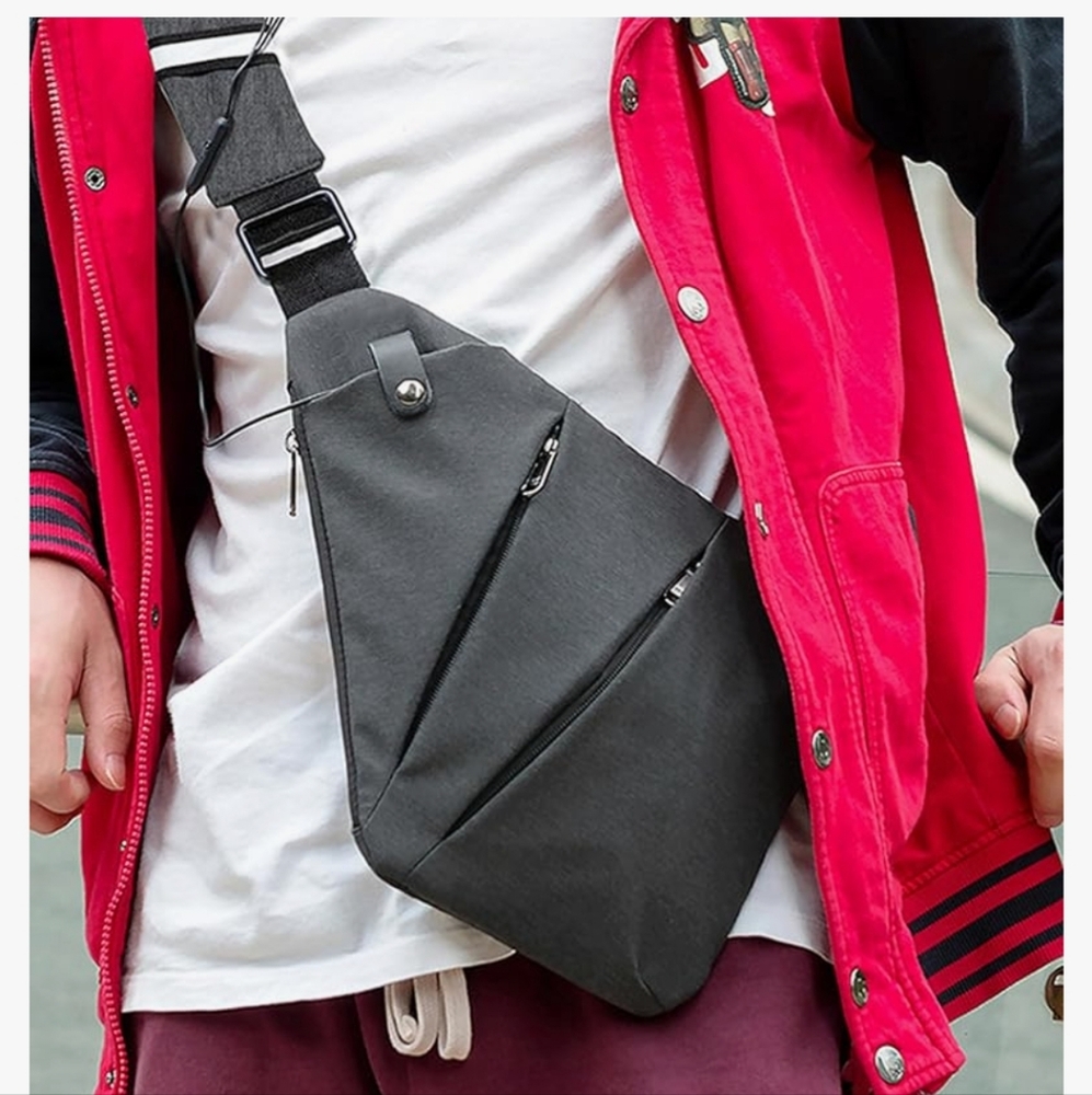 Anti Theft Travel Bag, Crossbody Bag, Unisex ~ Gray - Picture 6 of 16